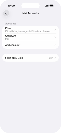 Press the name of the email account you've just set up.