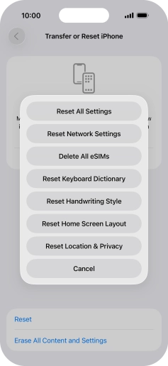 Press Reset All Settings.