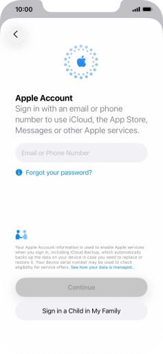 Press Email or Phone Number and key in the username for your Apple Account.