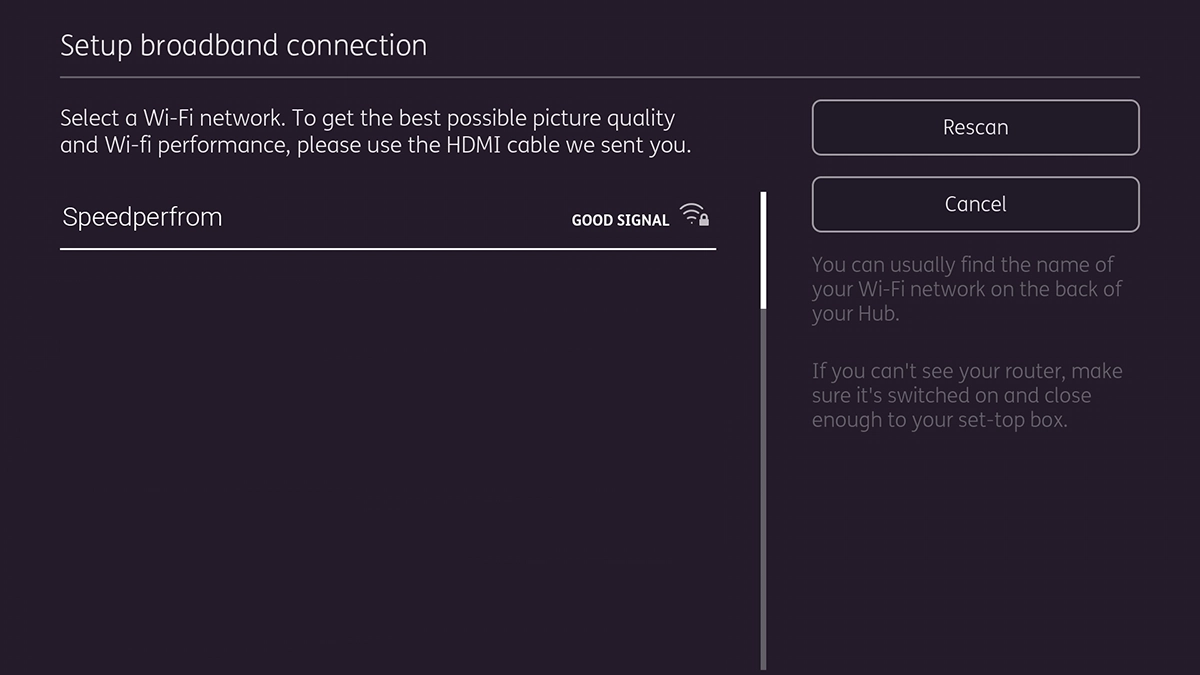Highlight the required Wi-Fi network.