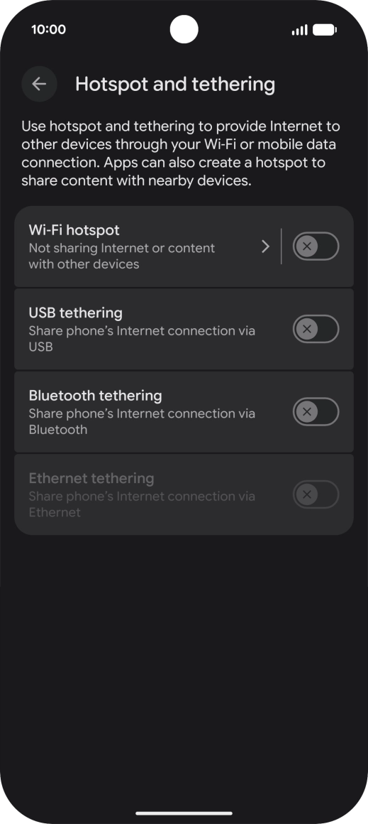 Press Wi-Fi hotspot.