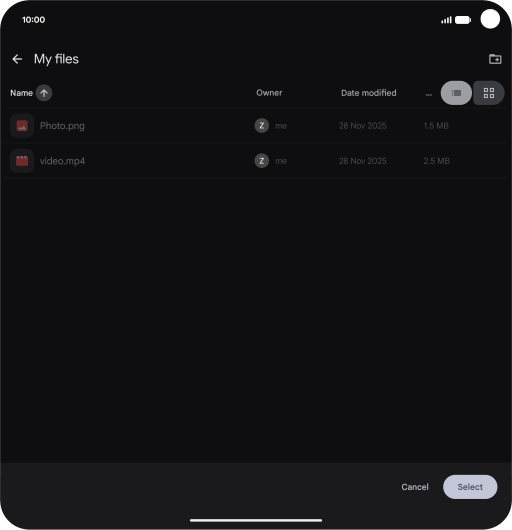 To create a new folder, press the new folder icon and follow the instructions on the screen to create a new folder.