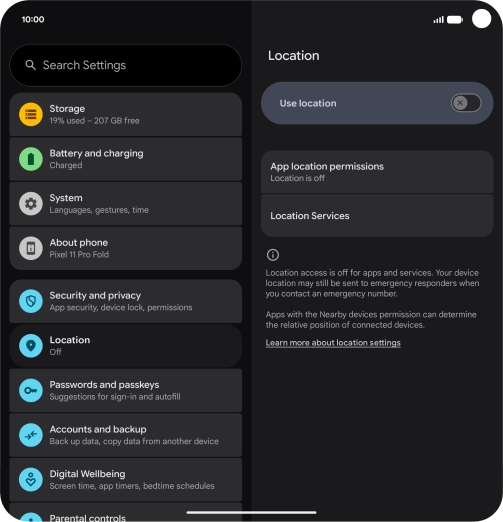 Press the indicator next to 