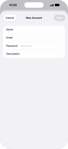 Press Password and key in the password for your email account.