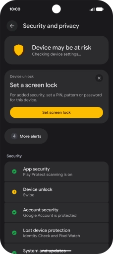 Press Device unlock. Press Device unlock.