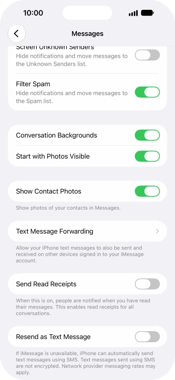 Press the indicator next to 