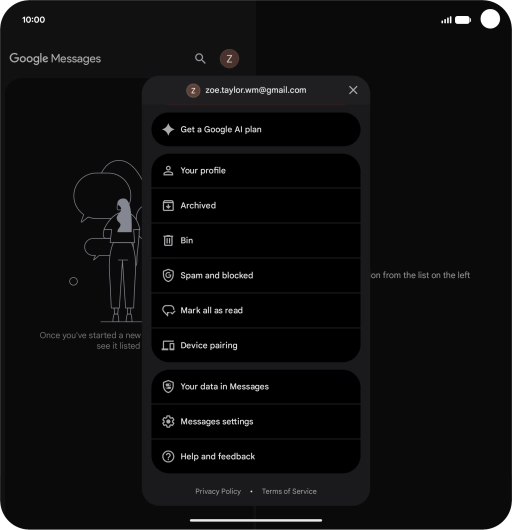 Press Messages settings.