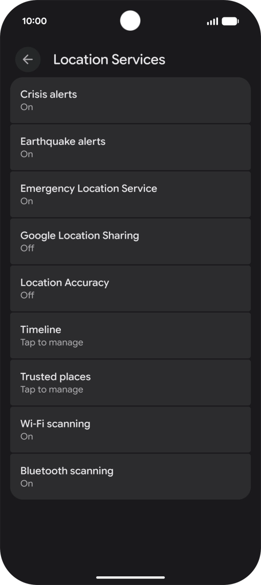 Press Location Accuracy. Press Location Accuracy.