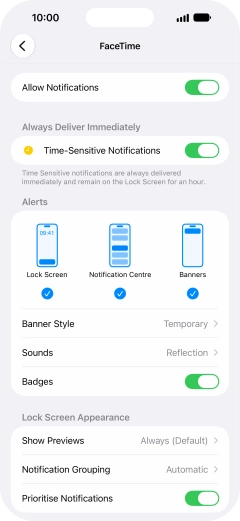 Press the indicator next to 