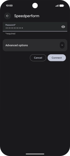 Key in the password for the Wi-Fi network and press Connect.