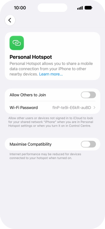 Press Wi-Fi Password and key in the required password.