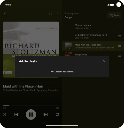 Press Create a new playlist. Press Create a new playlist.