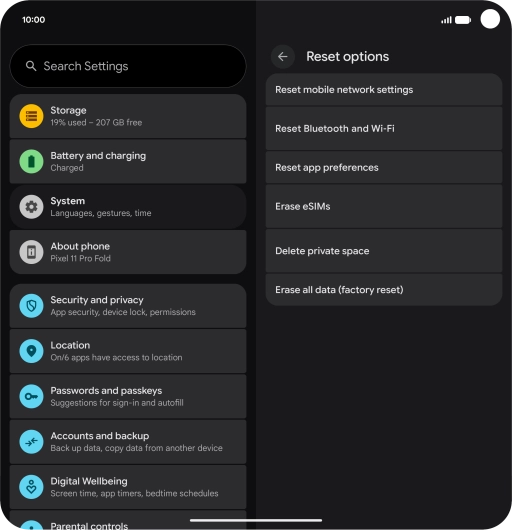 Press Reset mobile network settings. Press Reset mobile network settings.