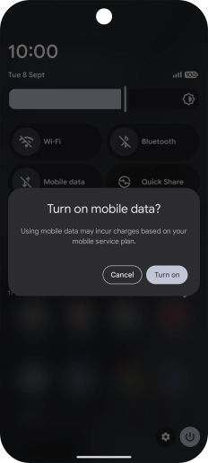 If you turn on the function, press Turn on. If you turn on the function, press Turn on.
