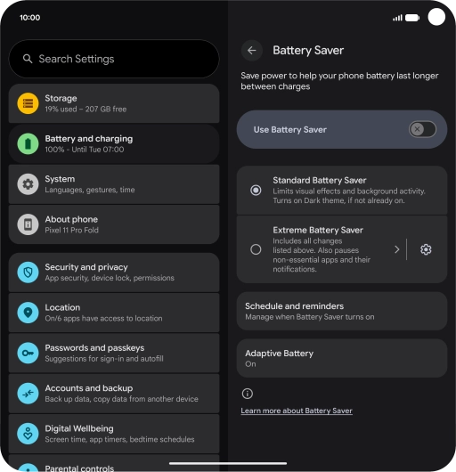 Press the required setting. Press the required setting.
