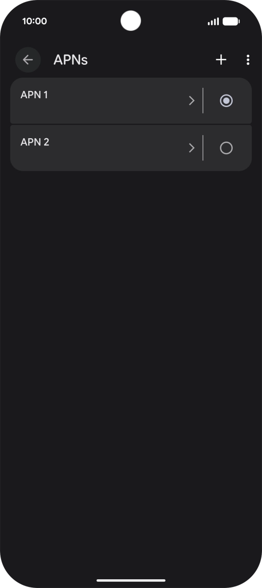 Press the field next to the data connection to activate it. Press the field next to the data connection to activate it.