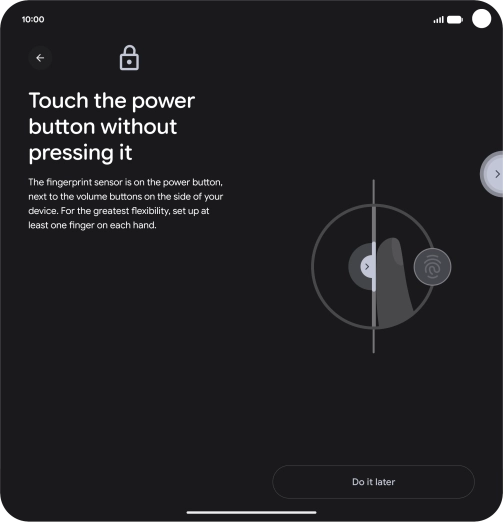 Follow the instructions on the screen to create the phone lock code using your fingerprint.
