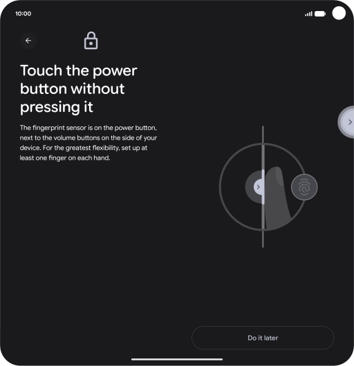 Follow the instructions on the screen to create the phone lock code using your fingerprint. Follow the instructions on the screen to create the phone lock code using your fingerprint.
