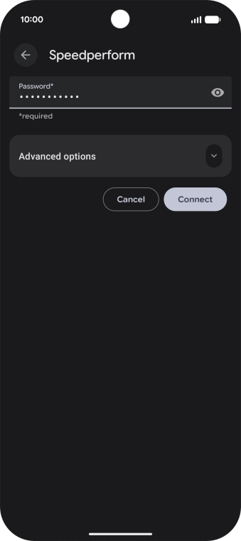 Key in the password for the Wi-Fi network and press Connect. Key in the password for the Wi-Fi network and press Connect.