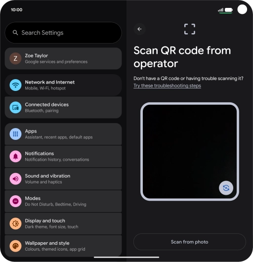 Place the QR code you've received inside the phone camera frame to scan the code.