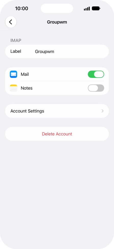 Press Account Settings.