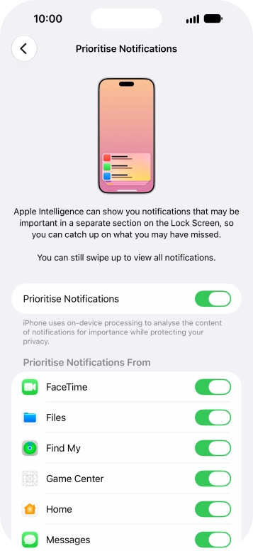 Press the indicator next to 