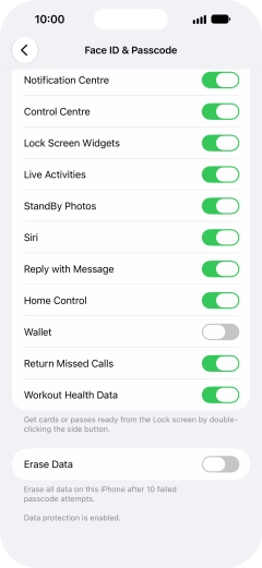 Press the indicator next to 
