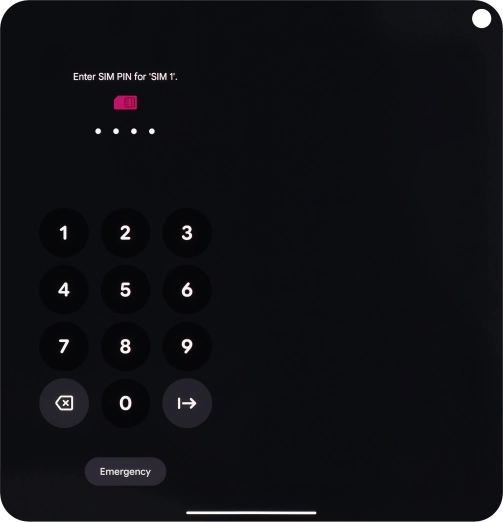 If you're asked to key in your PIN, do so and press arrow right. The default PIN is 1111.