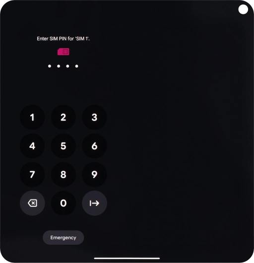 If you're asked to key in your PIN, do so and press arrow right. The default PIN is 1111.