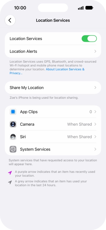 Press the required app.