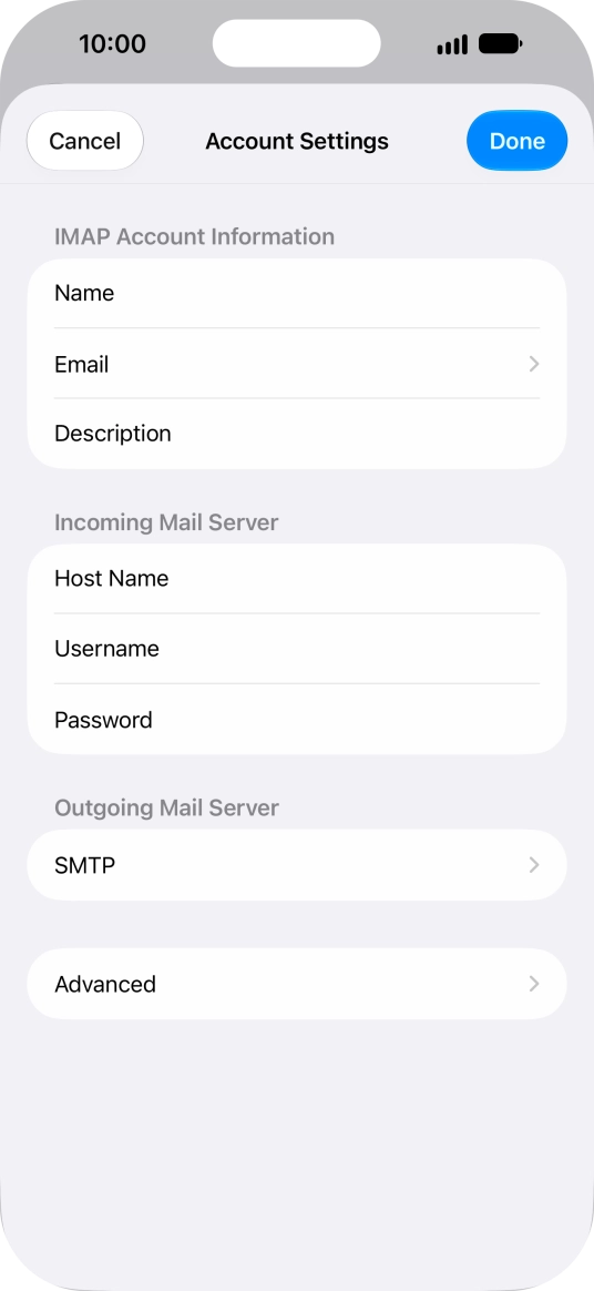 Press SMTP.