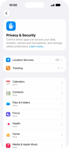 Press Location Services.