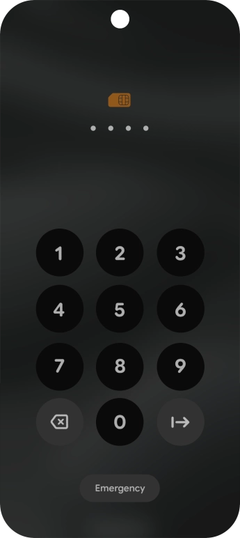 If you're asked to key in your PIN, do so and press arrow right. The default PIN is 1111.