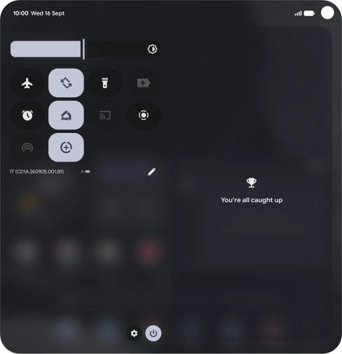 Press the flight mode icon to turn the function on or off.