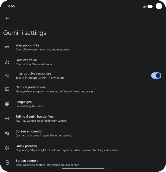 Follow the instructions on the screen to select the required settings.