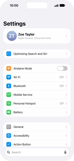 Press Personal Hotspot.