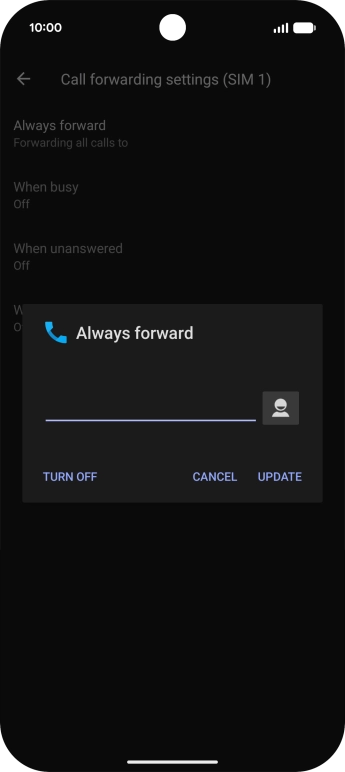 Press TURN OFF. Press TURN OFF.