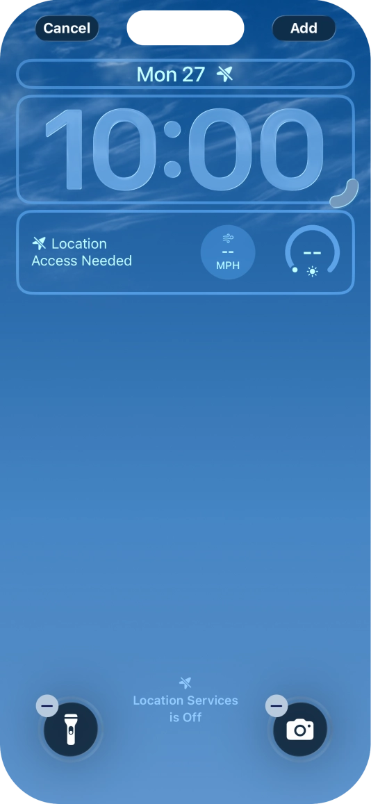 To customise the way the lock screen date is displayed, press the date widget and follow the instructions on the screen to find the required widget display mode.