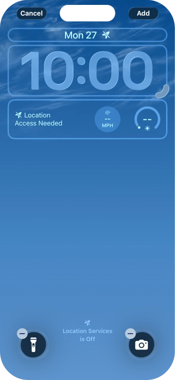 To customise the way the lock screen date is displayed, press the date widget and follow the instructions on the screen to find the required widget display mode.