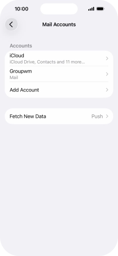 Press the name of the email account you've just set up.