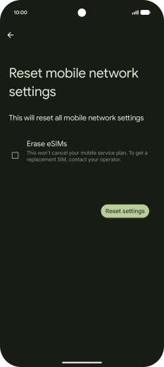 Press Reset settings.
