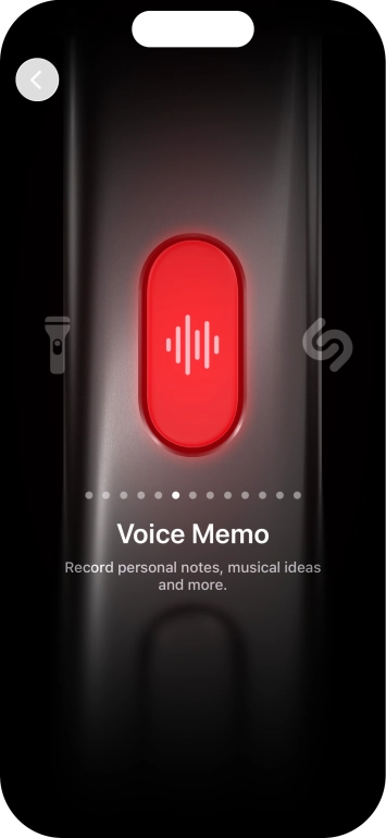 Slide your finger right or left on the screen to select the required function.