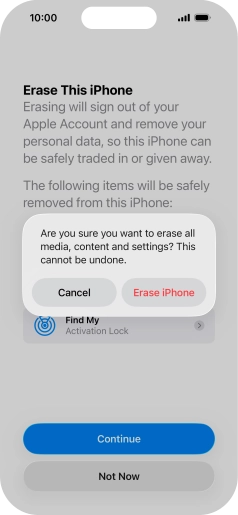 Press Erase iPhone.