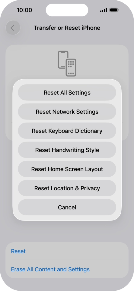 Press Reset All Settings.