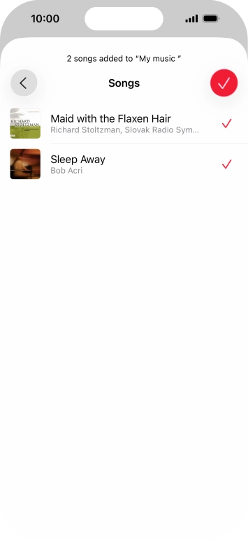 Press the confirm icon.