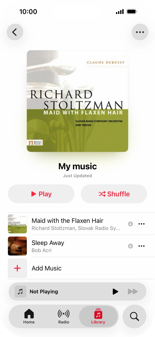 Go to the required category or playlist and press the required audio file.
