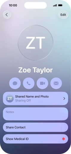 Press Shared Name and Photo.