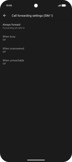 Press the required divert type.