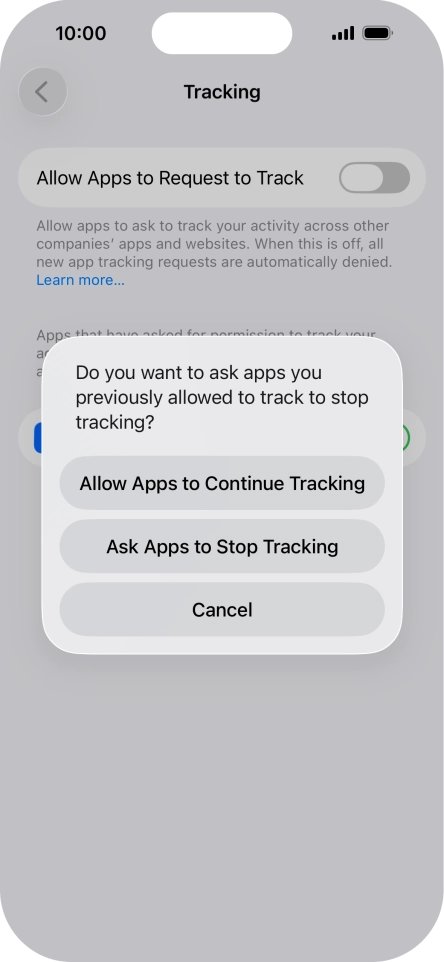 If you turn off the function, press the required setting.