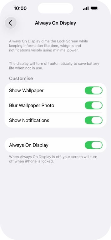 Press the indicator next to 